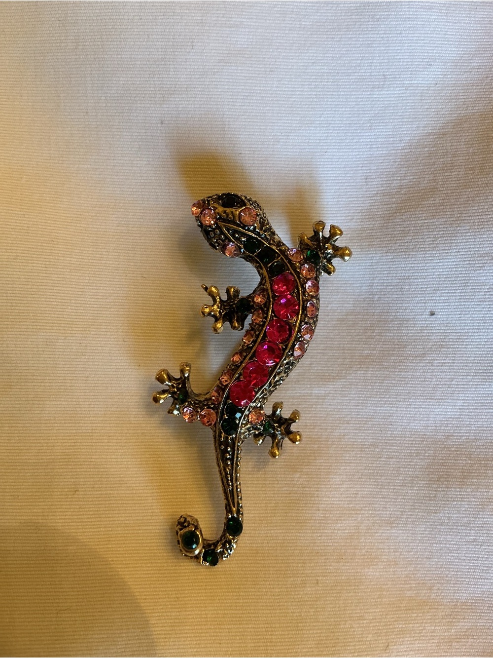 Jeweled Lizard Brooch and Pendant